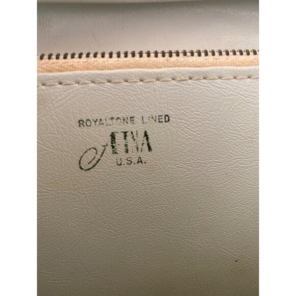 1950s Aetna USA Black Patent Envelope Clutch Purse Royaltone Lined 15" Mid Centu - Picture 9 of 16